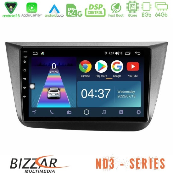 Bizzar ND3 Series 8Core Android15 2+64GB  Seat Altea 2004-2015 Navigation Multimedia Tablet 9"