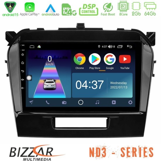 Bizzar ND3 Series 8Core Android15 2+64GB  Suzuki Vitara 2015-2021 Navigation Multimedia Tablet 9"