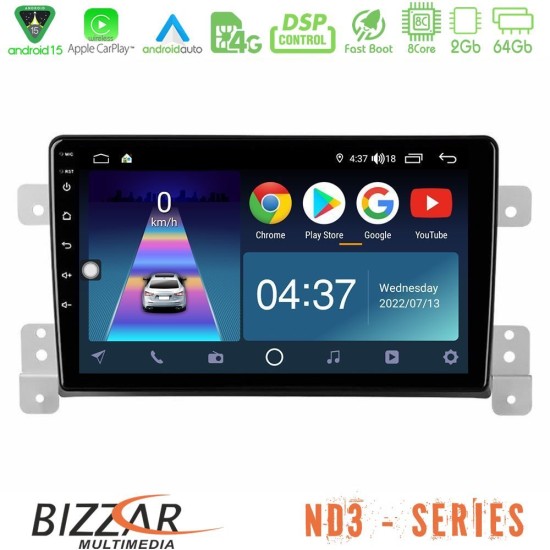 Bizzar ND3 Series 8Core Android15 2+64GB  Suzuki Grand Vitara Navigation Multimedia Tablet 9"