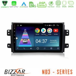 Bizzar ND3 Series 8Core Android15 2+64GB  Suzuki SX4 2006-2014 Fiat Sedici 2006-2014 Navigation Multimedia Tablet 9"