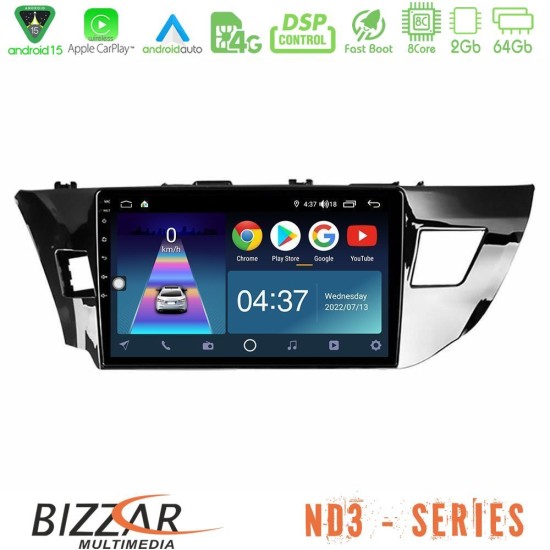 Bizzar ND3 Series 8Core Android15 2+64GB  Toyota Corolla 2014-2016 Navigation Multimedia Tablet 9"