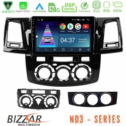 Bizzar ND3 Series 8Core Android15 2+64GB  Toyota Hilux 2007-2016 Navigation Multimedia Tablet 9"