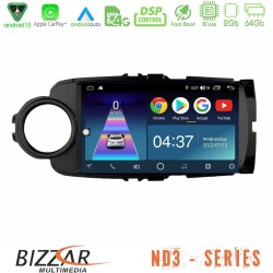 Bizzar ND3 Series 8Core Android15 2+64GB  Toyota Yaris Navigation Multimedia Tablet 9" (Μαύρο Χρώμα)