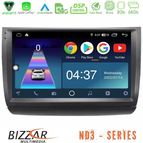 Bizzar ND3 Series 8Core Android15 2+64GB  Toyota Prius 2004-2009 Navigation Multimedia Tablet 9"