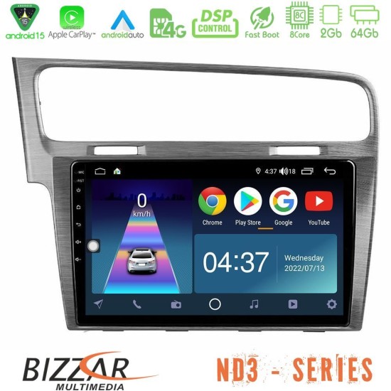 Bizzar ND3 Series 8Core Android15 2+64GB  VW GOLF 7 Navigation Multimedia Tablet 10"
