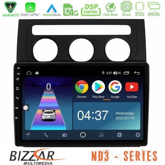 Bizzar ND3 Series 8Core Android15 2+64GB VW Touran 2003-2011 Navigation Multimedia Tablet 10" Bizzar ND3 Series 8Core Android15 2+64GB VW Touran 2003-2011 Navigation Multimedia Tablet 10"