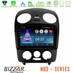 Bizzar ND3 Series 8Core Android15 2+64GB  VW Beetle Navigation Multimedia Tablet 9"