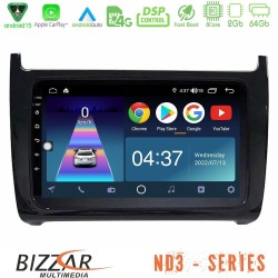 Bizzar ND3 Series 8Core Android15 2+64GB  Vw Polo Navigation Multimedia Tablet 9"