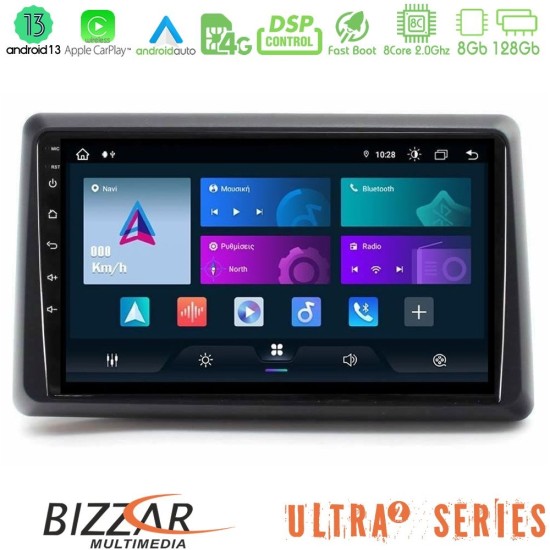 Bizzar Ultra Series Renault Express 2020-2025 8core Android13 8+128GB Navigation Multimedia Tablet 9"