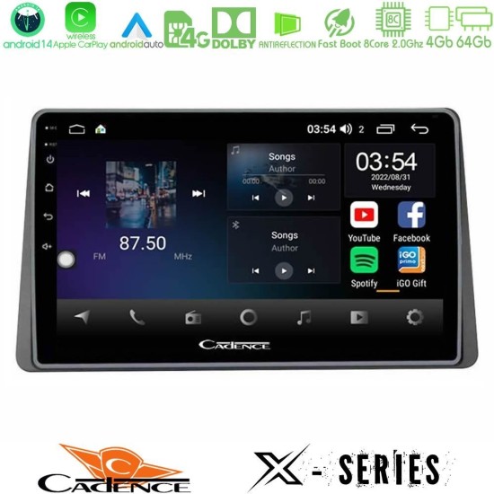 Cadence X Series Dacia Duster 2022-2024 8core Android 14 4+64GB Navigation Multimedia Tablet 9"