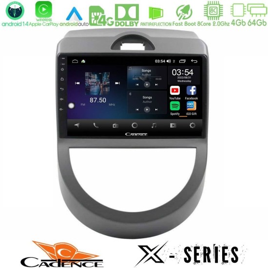 Cadence X Series Kia Soul 2009-2011 8core Android 14 4+64GB Navigation Multimedia Tablet 9"
