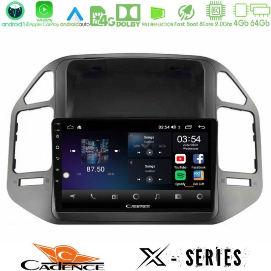 Cadence X Series Mitsubishi Pajero 2002-2006 8core Android 14 4+64GB Navigation Multimedia Tablet 9"