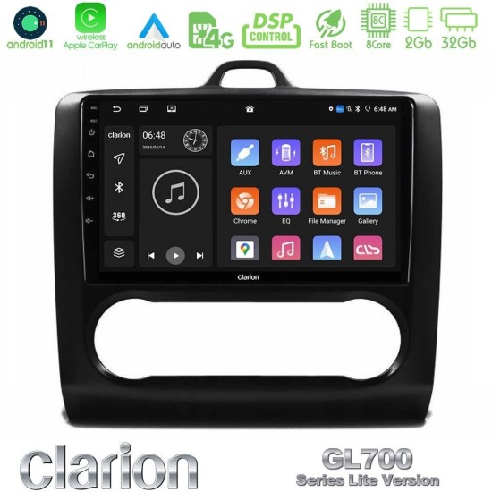 Clarion GL700 Lite Series 8Core Android11 2+32GB Ford Focus Auto AC Navigation Multimedia Tablet 9" Με Carplay & Android Auto