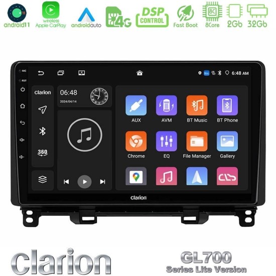 Clarion GL700 Lite Series 8Core Android11 2+32GB Honda Jazz 2021-2025 Navigation Multimedia Tablet 9" Με Carplay & Android Auto Clarion GL700 Lite Series 8Core Android11 2+32GB Honda Jazz 2021-2025 Navigation Multimedia Tablet 9" Με Carplay & Android Auto