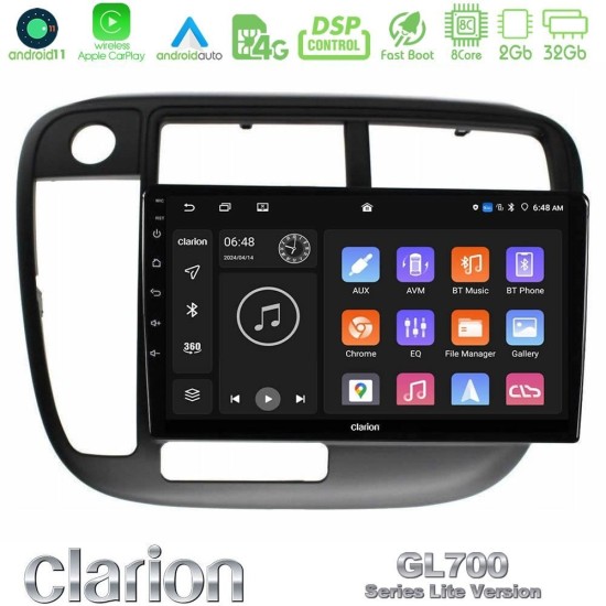 Clarion GL700 Lite Series 8Core Android11 2+32GB Honda Civic 1995-2001 Navigation Multimedia Tablet 9" Με Carplay & Android Auto