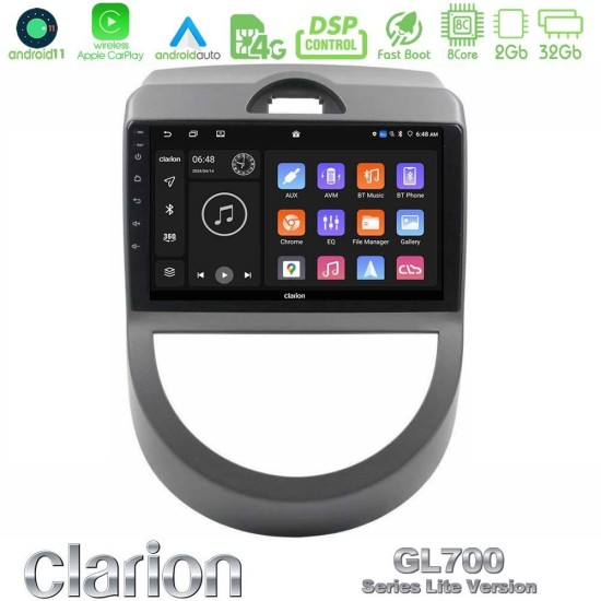 Clarion GL700 Lite Series 8Core Android11 2+32GB Kia Soul 2009-2011 Navigation Multimedia Tablet 9" Με Carplay & Android Auto