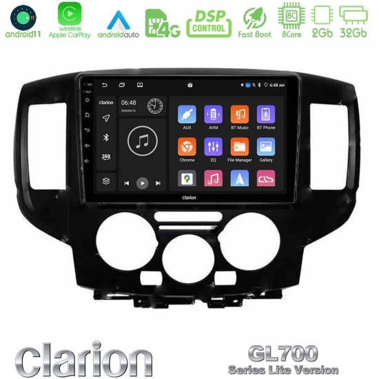 Clarion GL700 Lite Series 8Core Android11 2+32GB Nissan NV200 2009 – 2019 Navigation Multimedia Tablet 9" Με Carplay & Android Auto (Μαύρο) Clarion GL700 Lite Series 8Core Android11 2+32GB Nissan NV200 2009 – 2019 Navigation Multimedia Tablet 9" Με Carplay & Android Auto (Μαύρο)