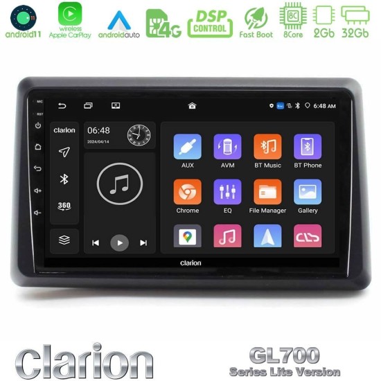Clarion GL700 Lite Series 8Core Android11 2+32GB Renault Express 2020-2025 Navigation Multimedia Tablet 9" Με Carplay & Android Auto