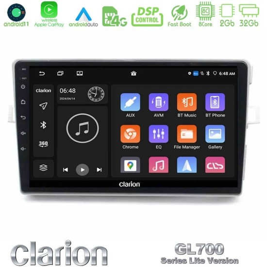 Clarion GL700 Lite Series 8Core Android11 2+32GB Toyota Verso 2009-2018 Navigation Multimedia Tablet 9" Με Carplay & Android Auto Clarion GL700 Lite Series 8Core Android11 2+32GB Toyota Verso 2009-2018 Navigation Multimedia Tablet 9" Με Carplay & Android Auto