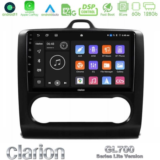 Clarion GL700 Lite Series 8Core Android11 6+128GB Ford Focus Auto AC Navigation Multimedia Tablet 9" Με Carplay & Android Auto