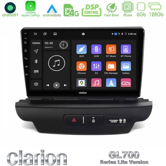 Clarion GL700 Lite Series 8Core Android11 6+128GB Kia Ceed 2018-2023 Navigation Multimedia Tablet 9" Με Carplay & Android Auto (Low Version)