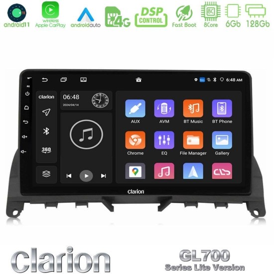 Clarion GL700 Lite Series 8Core Android11 6+128GB Mercedes C-Class W204 2008-2011 Navigation Multimedia Tablet 9" Με Carplay & Android Auto Clarion GL700 Lite Series 8Core Android11 6+128GB Mercedes C-Class W204 2008-2011 Navigation Multimedia Tablet 9" Με Carplay & Android Auto