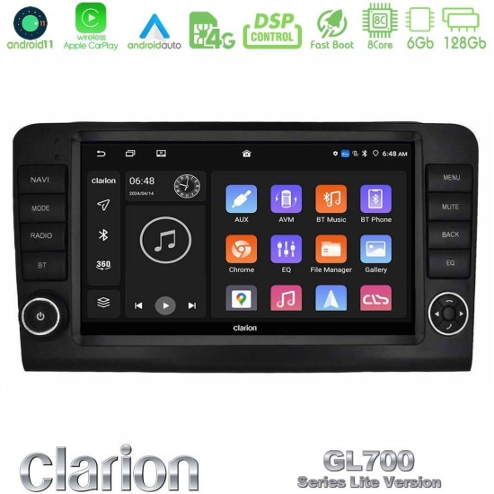Clarion GL700 Lite Series 8Core Android11 6+128GB Mercedes ML/GL Class W164 2006-2011 Navigation Multimedia Tablet 9" Με Carplay & Android Auto (OEM Look) Clarion GL700 Lite Series 8Core Android11 6+128GB Mercedes ML/GL Class W164 2006-2011 Navigation Multimedia Tablet 9" Με Carplay & Android Auto (OEM Look)