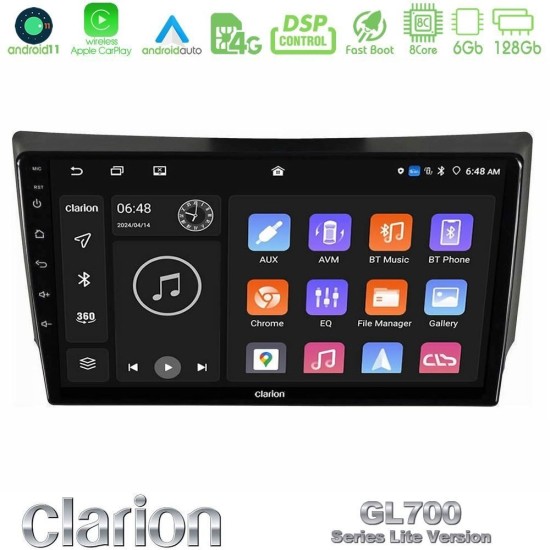 Clarion GL700 Lite Series 8Core Android11 6+128GB Ssangyong Rexton 2002-2006 Navigation Multimedia Tablet 9" Με Carplay & Android Auto