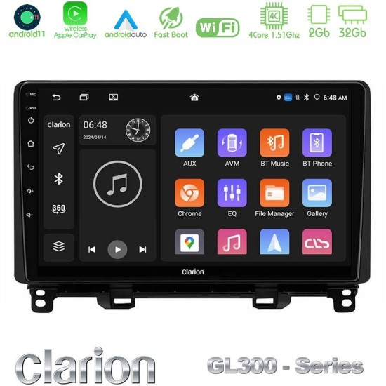 Clarion GL300 Series 4Core Android11 2+32GB Honda Jazz 2021-2025 Navigation Multimedia Tablet 9" Με Carplay & Android Auto Clarion GL300 Series 4Core Android11 2+32GB Honda Jazz 2021-2025 Navigation Multimedia Tablet 9" Με Carplay & Android Auto