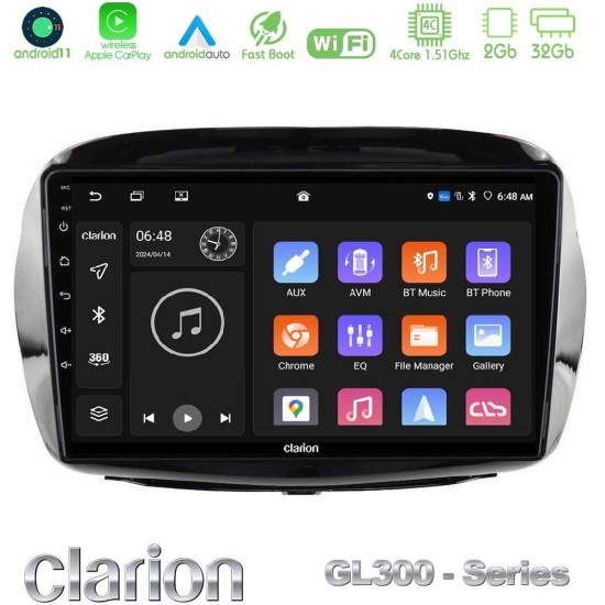 Clarion GL300 Series 4Core Android11 2+32GB Honda FR-V 2004-2009 Navigation Multimedia Tablet 10" Με Carplay & Android Auto Clarion GL300 Series 4Core Android11 2+32GB Honda FR-V 2004-2009 Navigation Multimedia Tablet 10" Με Carplay & Android Auto