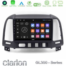 Clarion GL300 Series 4Core Android11 2+32GB Hyundai Santa Fe 2006-2013 Navigation Multimedia Tablet 9" Με Carplay & Android Auto
