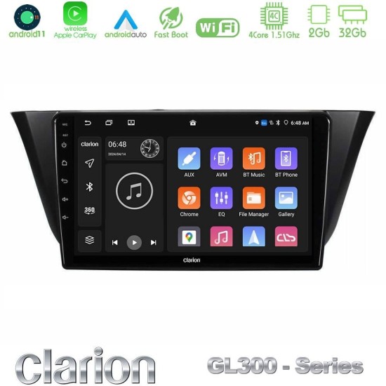Clarion GL300 Series 4Core Android11 2+32GB Iveco Daily 2014-2025 Navigation Multimedia Tablet 9" Με Carplay & Android Auto
