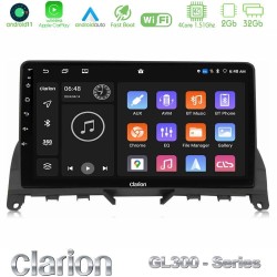 Clarion GL300 Series 4Core Android11 2+32GB Mercedes C-Class W204 2008-2011 Navigation Multimedia Tablet 9" Με Carplay & Android Auto Clarion GL300 Series 4Core Android11 2+32GB Mercedes C-Class W204 2008-2011 Navigation Multimedia Tablet 9" Με Carplay & Android Auto