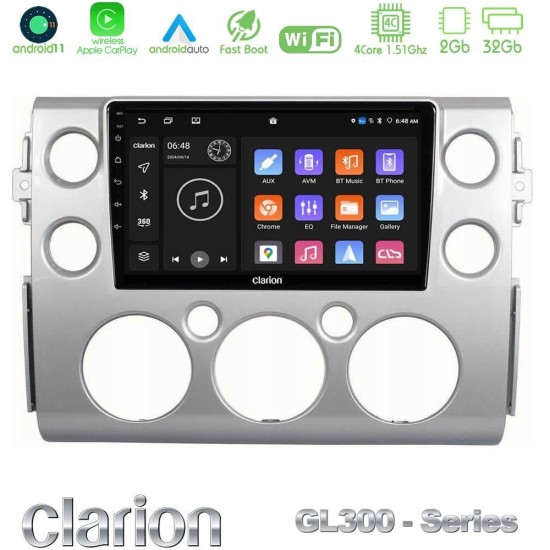 Clarion GL300 Series 4Core Android11 2+32GB Toyota FJ 2007-2014 Navigation Multimedia Tablet 9" Με Carplay & Android Auto Clarion GL300 Series 4Core Android11 2+32GB Toyota FJ 2007-2014 Navigation Multimedia Tablet 9" Με Carplay & Android Auto