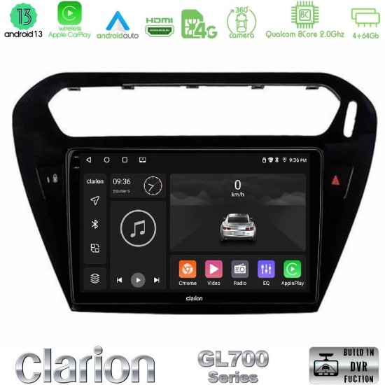 Clarion GL700 Series 8Core Android13 4+64GB Citroen C-Elysee / Peugeot 301 Navigation Multimedia Tablet 9" Με Carplay & Android Auto Clarion GL700 Series 8Core Android13 4+64GB Citroen C-Elysee / Peugeot 301 Navigation Multimedia Tablet 9" Με Carplay & Android Auto