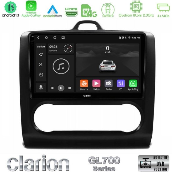 Clarion GL700 Series 8Core Android13 4+64GB Ford Focus Auto AC Navigation Multimedia Tablet 9" Με Carplay & Android Auto Clarion GL700 Series 8Core Android13 4+64GB Ford Focus Auto AC Navigation Multimedia Tablet 9" Με Carplay & Android Auto