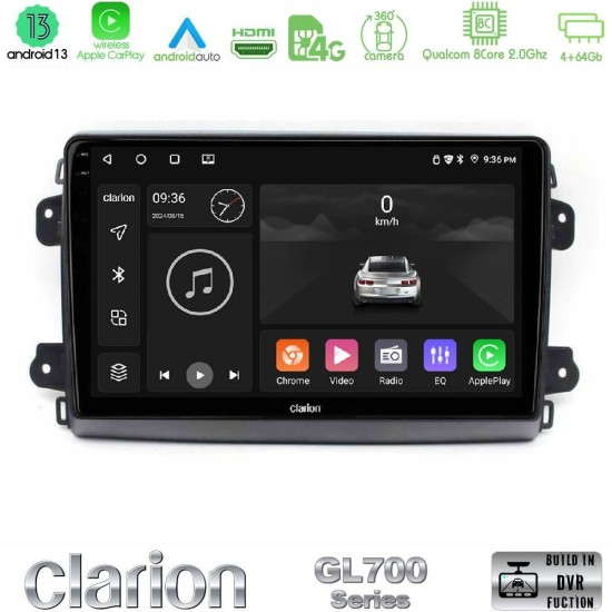 Clarion GL700 Series 8Core Android13 4+64GB Citroen/Fiat/Opel Navigation Multimedia Tablet 9" Με Carplay & Android Auto