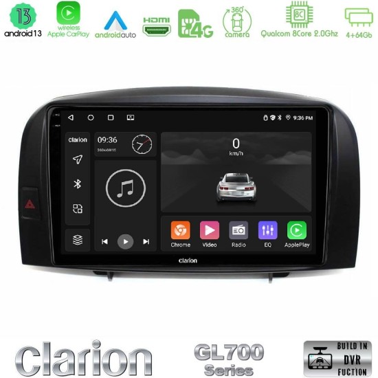 Clarion GL700 Series 8Core Android13 4+64GB Hyundai Sonata 2005-2009 Navigation Multimedia Tablet 10" Με Carplay & Android Auto