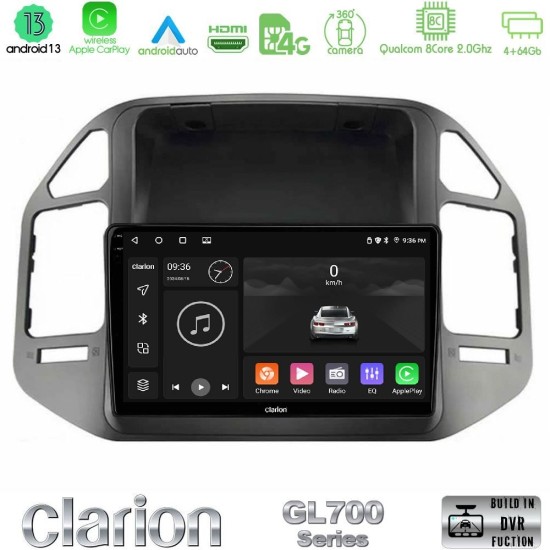 Clarion GL700 Series 8Core Android13 4+64GB Mitsubishi Pajero 2002-2006 Navigation Multimedia Tablet 9" Με Carplay & Android Auto