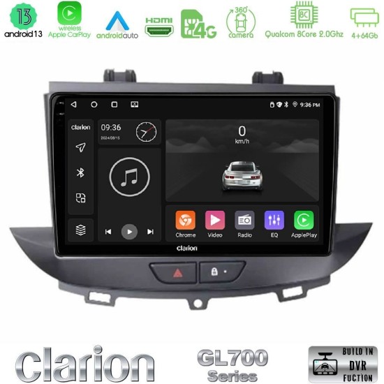 Clarion GL700 Series 8Core Android13 4+64GB Opel Grandland/Crossland X Navigation Multimedia Tablet 9" Με Carplay & Android Auto