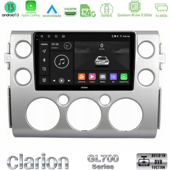 Clarion GL700 Series 8Core Android13 4+64GB Toyota FJ 2007-2014 Navigation Multimedia Tablet 9" Με Carplay & Android Auto Clarion GL700 Series 8Core Android13 4+64GB Toyota FJ 2007-2014 Navigation Multimedia Tablet 9" Με Carplay & Android Auto