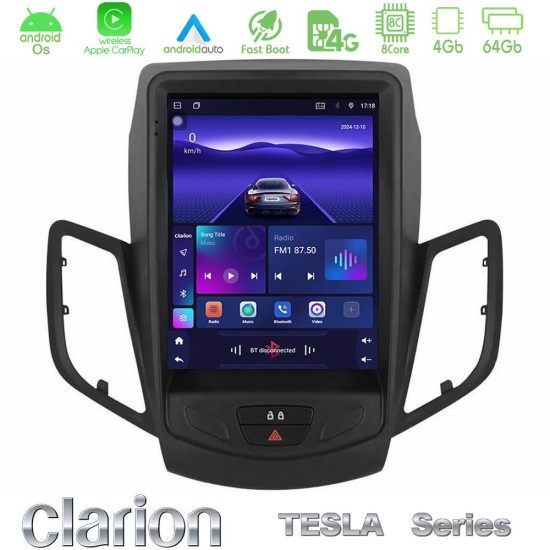 Clarion GL300 Tesla Series Android OS 8Core 4+64GB Ford Fiesta 2012-2016 Navigation Multimedia Tablet 9.7"