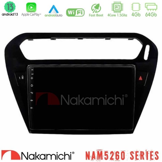 Nakamichi NAM5260 Series 4Core Android13 4+64GB Citroen C-Elysee / Peugeot 301 Navigation Multimedia Tablet 9" Με Carplay & Android Auto