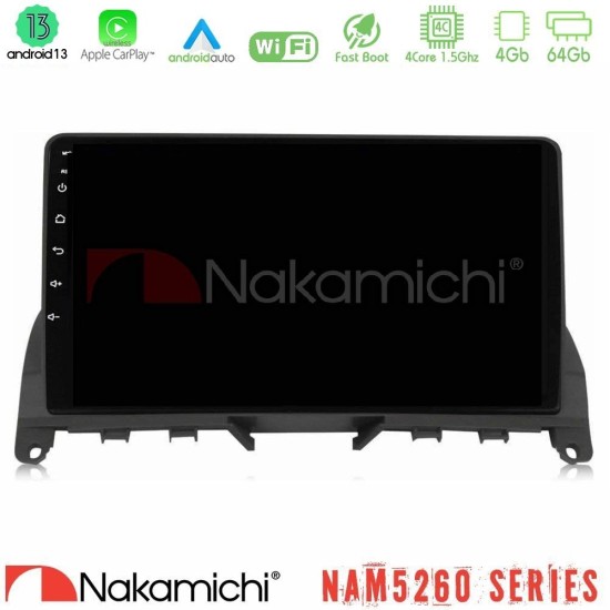 Nakamichi NAM5260 Series 4Core Android13 4+64GB Mercedes C-Class W204 2008-2011 Navigation Multimedia Tablet 9" Με Carplay & Android Auto