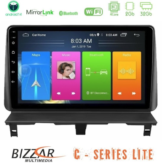 Bizzar C Series Lite 4Core Android14 2+32GB Peugeot Partner / Citroën Berlingo 2002-2008 Navigation Multimedia Tablet 9"