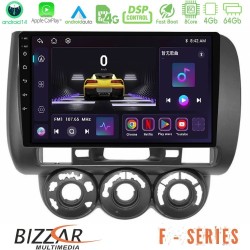 Bizzar F Series 8Core Android14 4+64GB Honda Jazz (Fit) 2002-2008 (RHD) Manual A/C Navigation Multimedia Tablet 9" Με Carplay & Android Auto