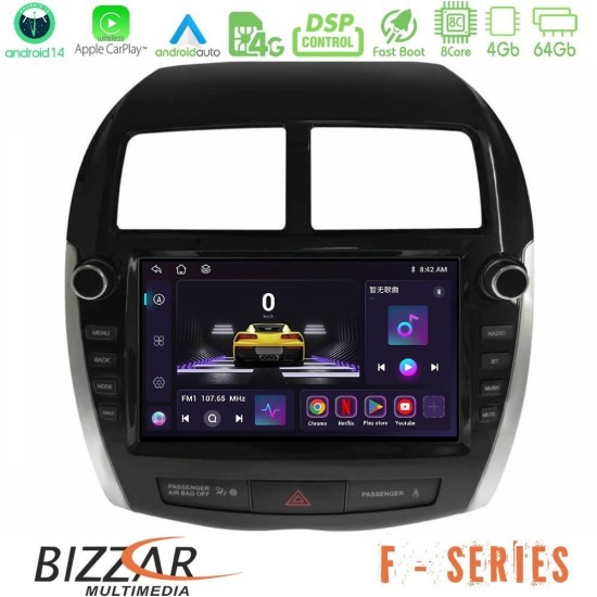 Bizzar F Series 8Core Android14 4+64GB Mitsubishi ASX 2013-2018 Navigation Multimedia Tablet 9" Με Carplay & Android Auto (Oem Look)