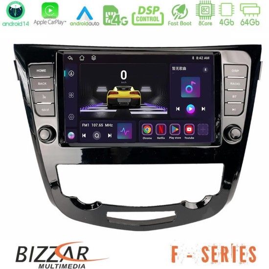 Bizzar F Series 8Core Android14 4+64GB  Nissan Qashqai J11 (AUTO A/C) Navigation Multimedia Tablet 9" Με Carplay & Android Auto