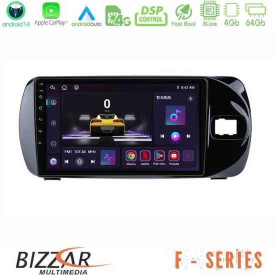 Bizzar F Series 8Core Android14 4+64GB Toyota Yaris (Vitz) 2015-2020 RHD Navigation Multimedia Tablet 9" Με Carplay & Android Auto