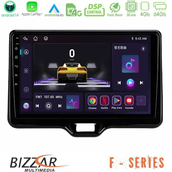 Bizzar F Series 8Core Android14 4+64GB Toyota Yaris Cross RHD 2020-> (Low Version) Navigation Multimedia Tablet 9" Με Carplay & Android Auto